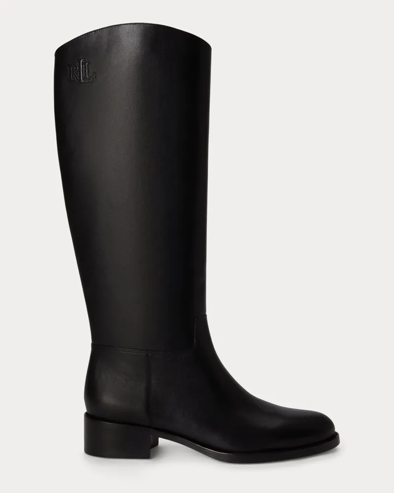 Ralph Lauren Hoher Stiefel Kyle aus Kalbsleder Black