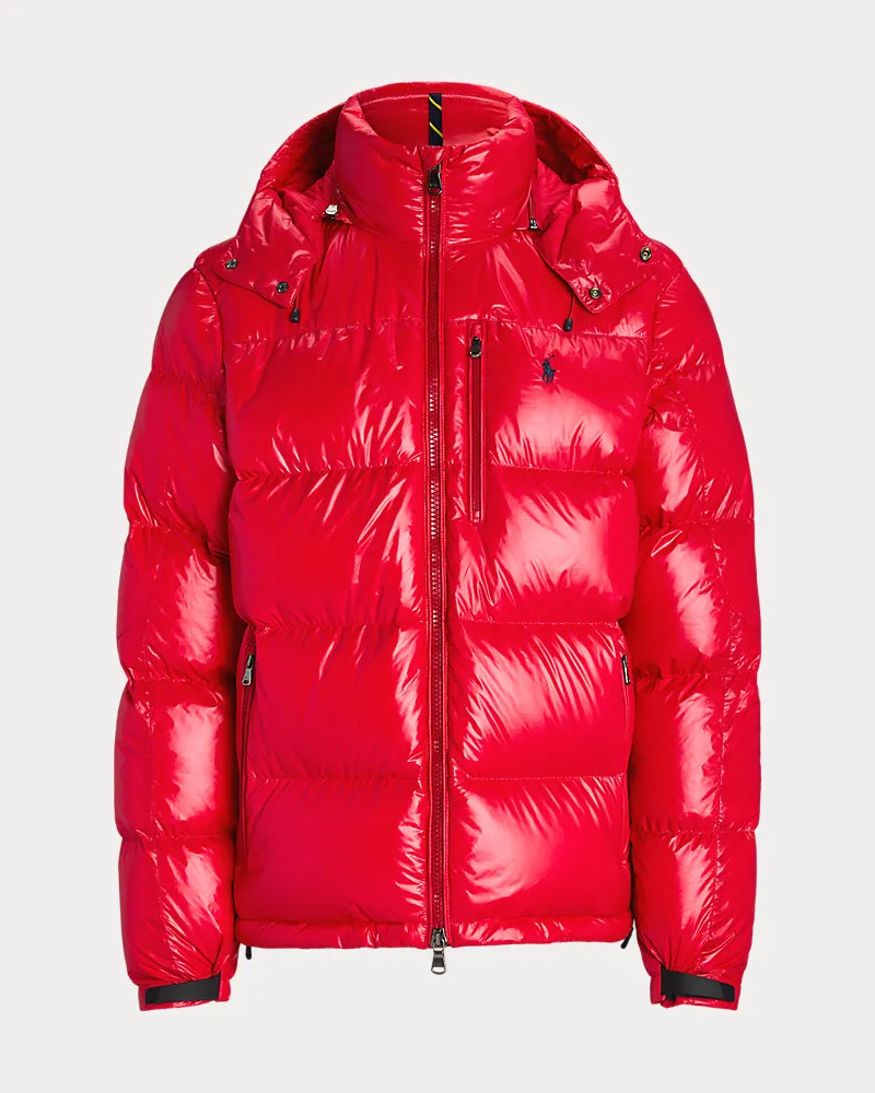 Ralph Lauren Die glänzende Daunenjacke Gorham Red