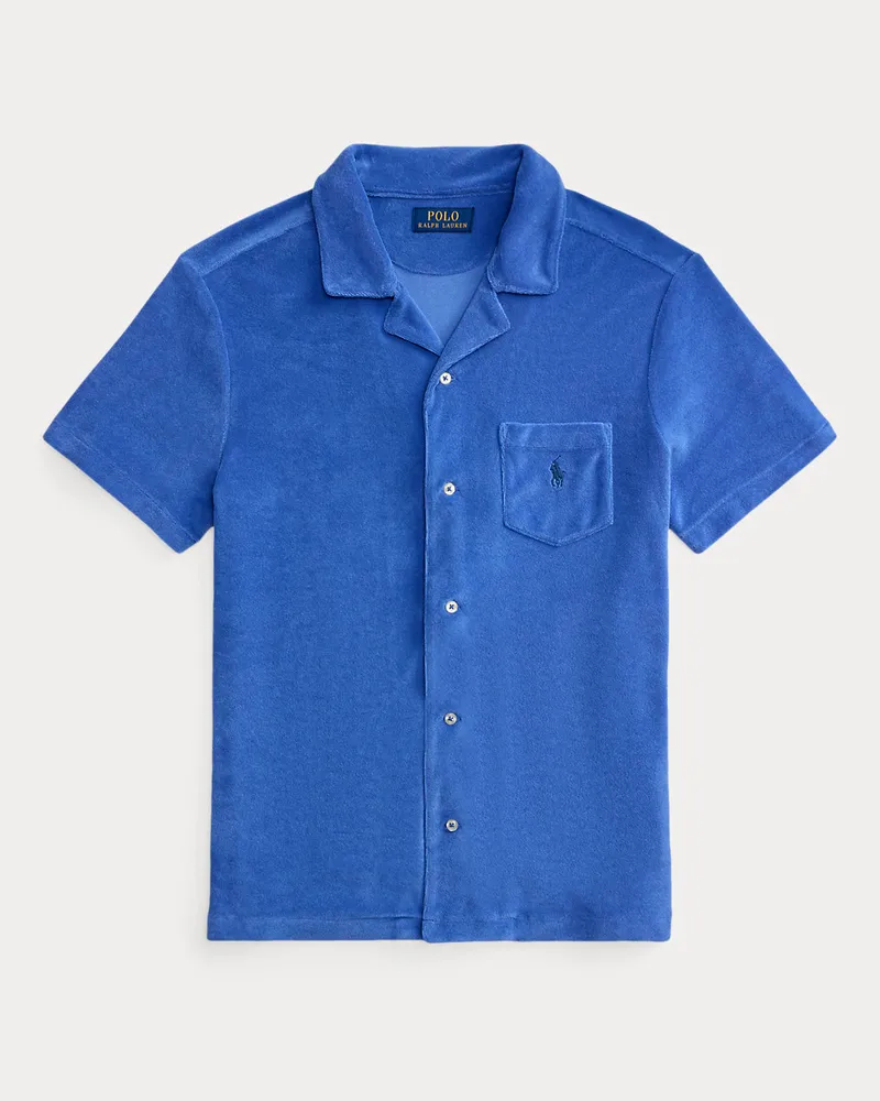Ralph Lauren Custom-Slim-Fit Kurzarmhemd aus Frottee Blue