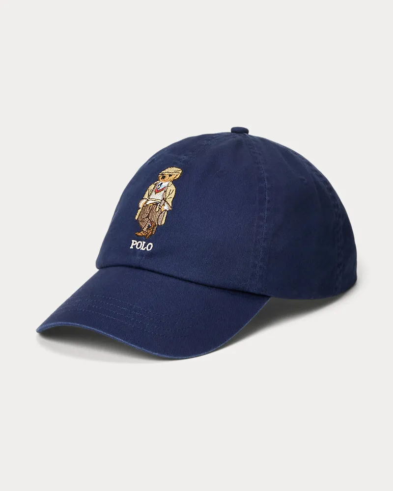 Ralph Lauren Twill-Baseballkappe mit Polo Bear Blue