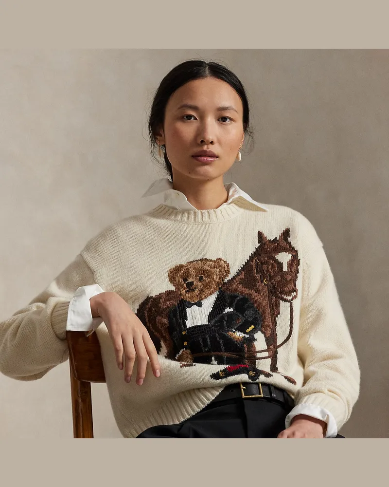 Ralph Lauren Pullover Lunar New Year mit Polo Bear White