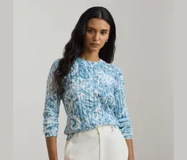 Paisley-Baumwollpullover mit Zopfmuster