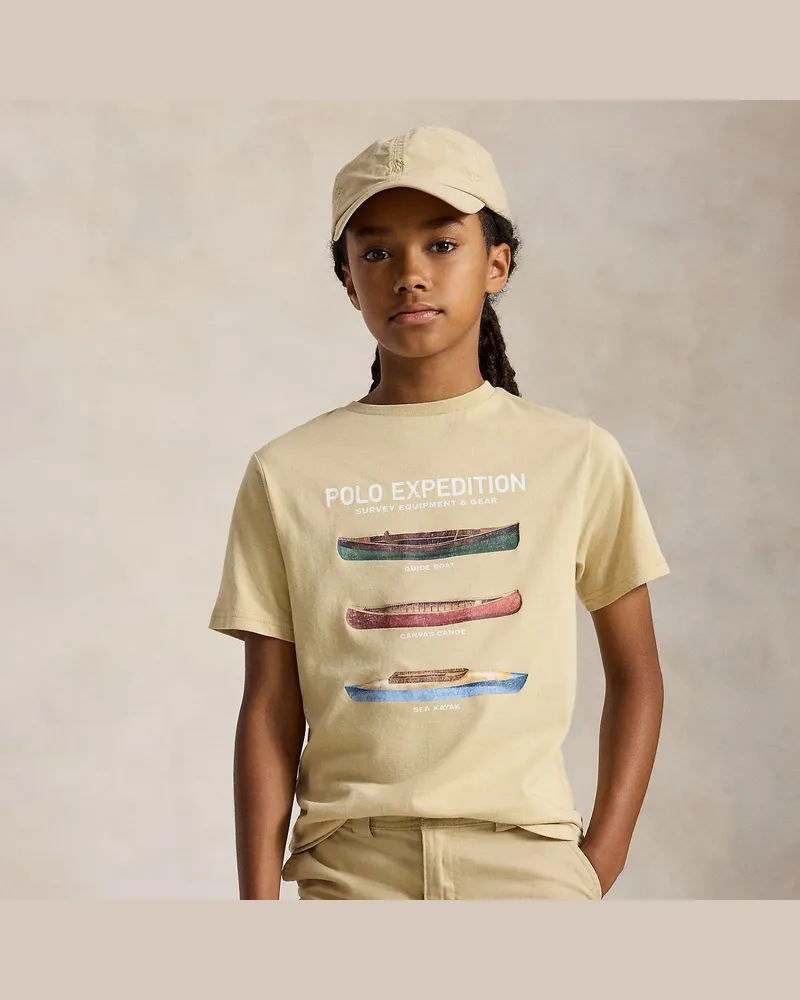 Ralph Lauren Grafik-T-Shirt aus Baumwolljersey Cream