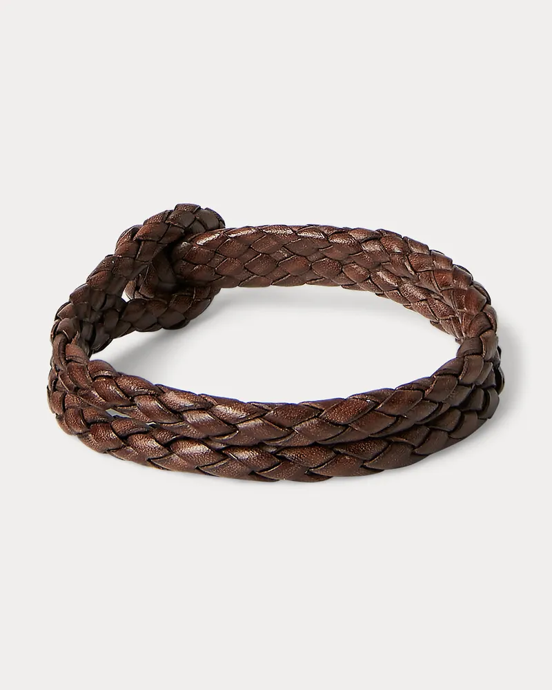 Ralph Lauren Handgeflochtenes Lederarmband Brown