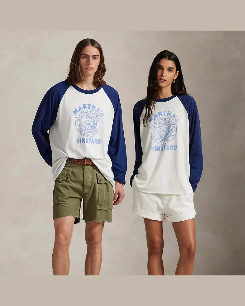 Ralph Lauren Das Baseball-T-Shirt Oak Bluffs Cream