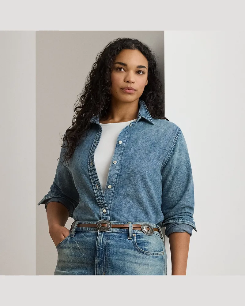 Ralph Lauren Plus Größen - Classic-Fit Jeanshemd Blue