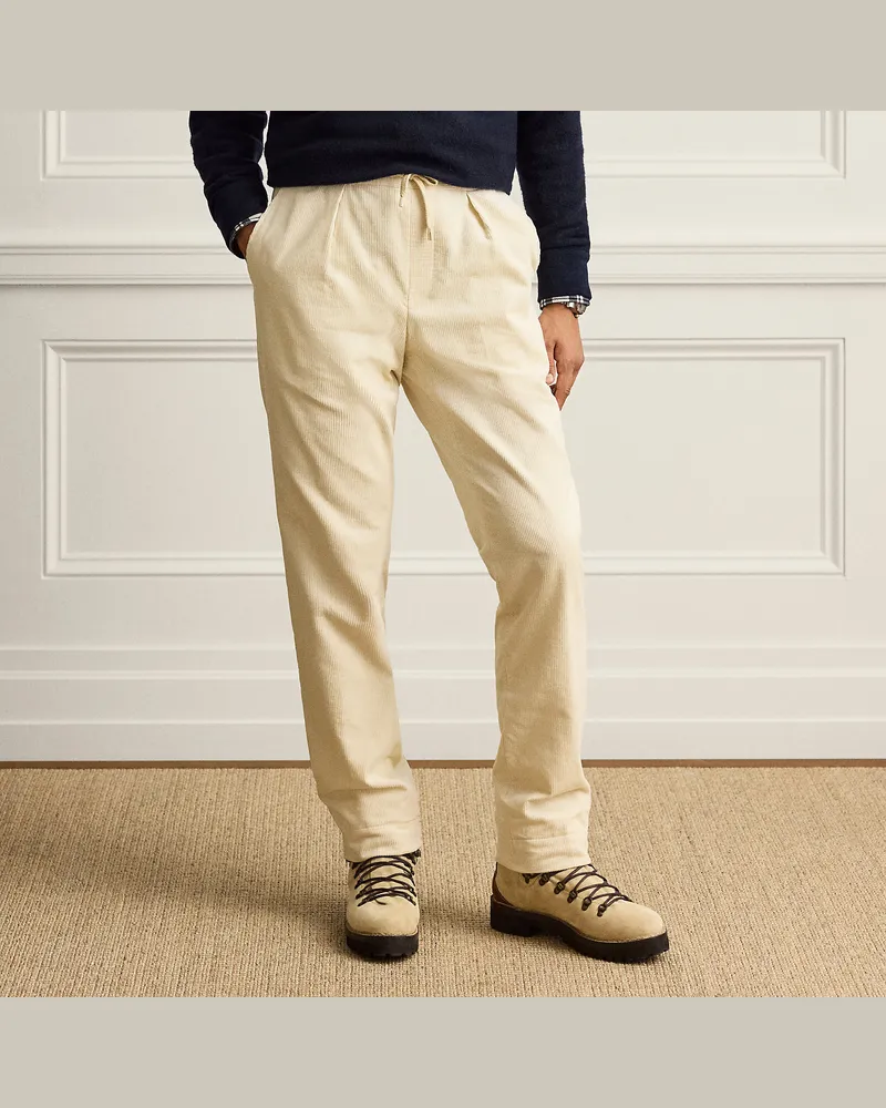 Ralph Lauren Handgeschneiderte Kordsamthose Gregory Cream