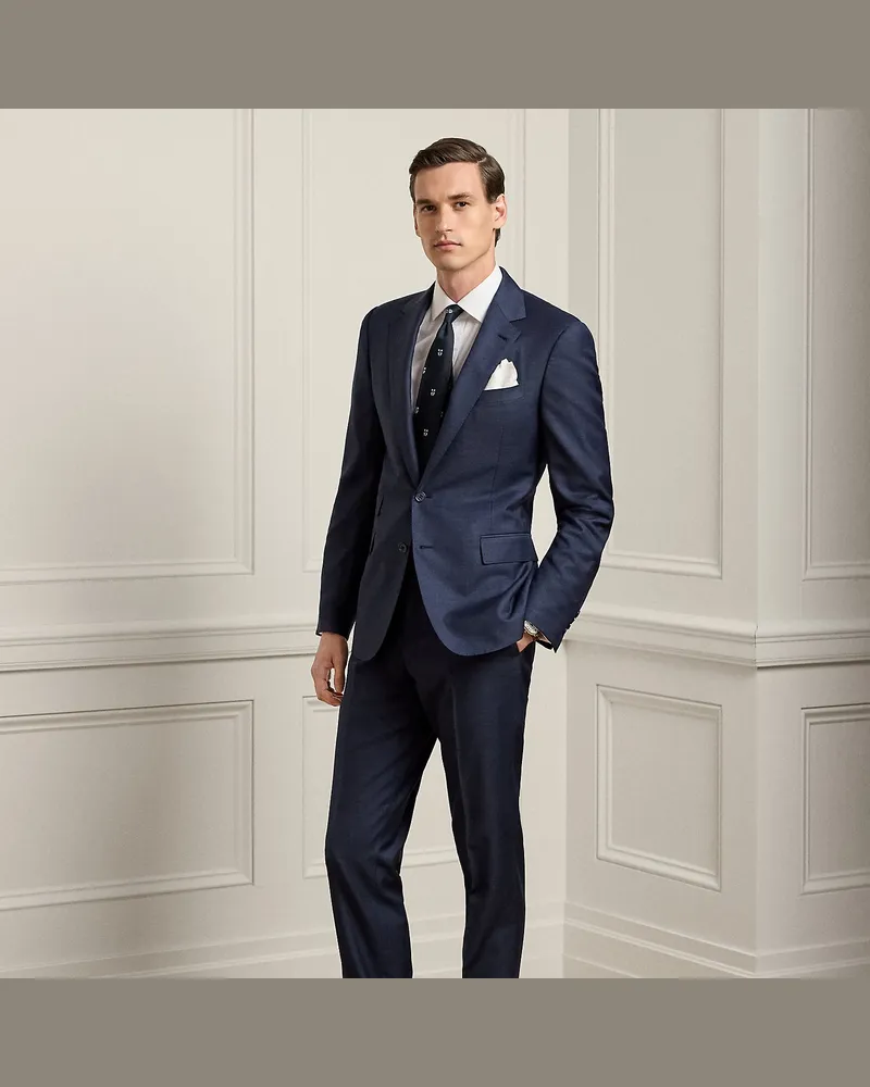 Ralph Lauren Anzug Gregory aus Sharkskin-Wolle Blue