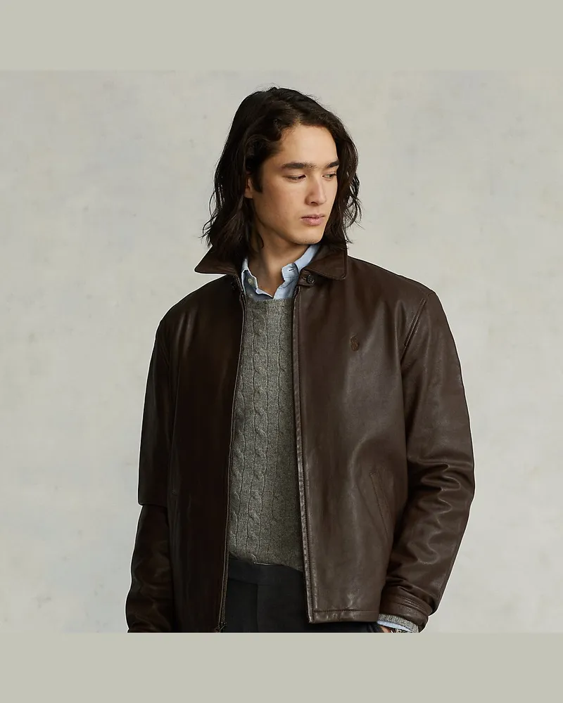 Ralph Lauren Lammlederjacke Brown