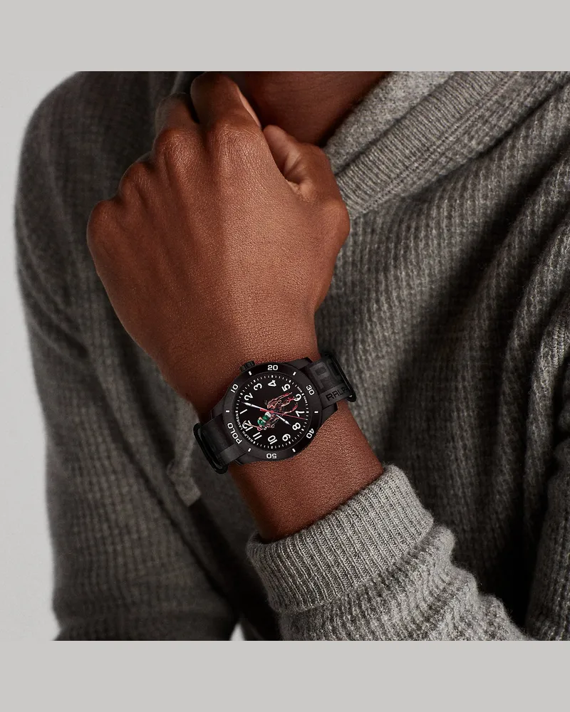 Ralph Lauren Armbanduhr Polo Sport in Schwarz Black