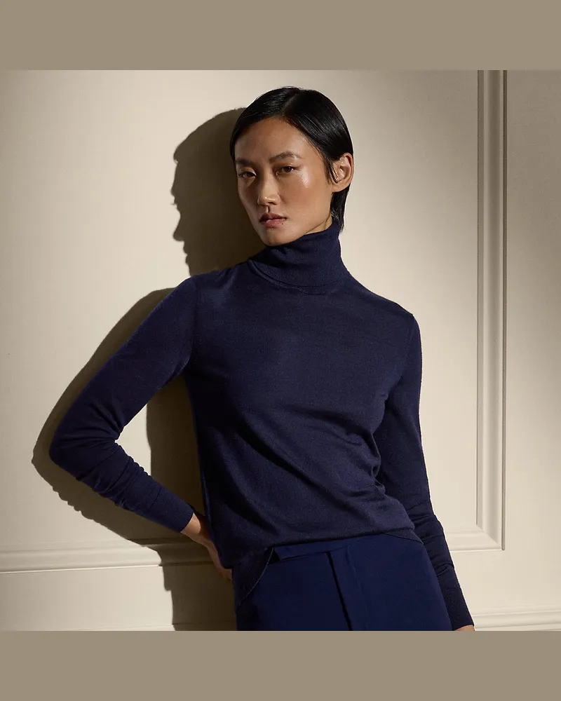 Ralph Lauren Rollkragenpullover aus Kaschmir Blue