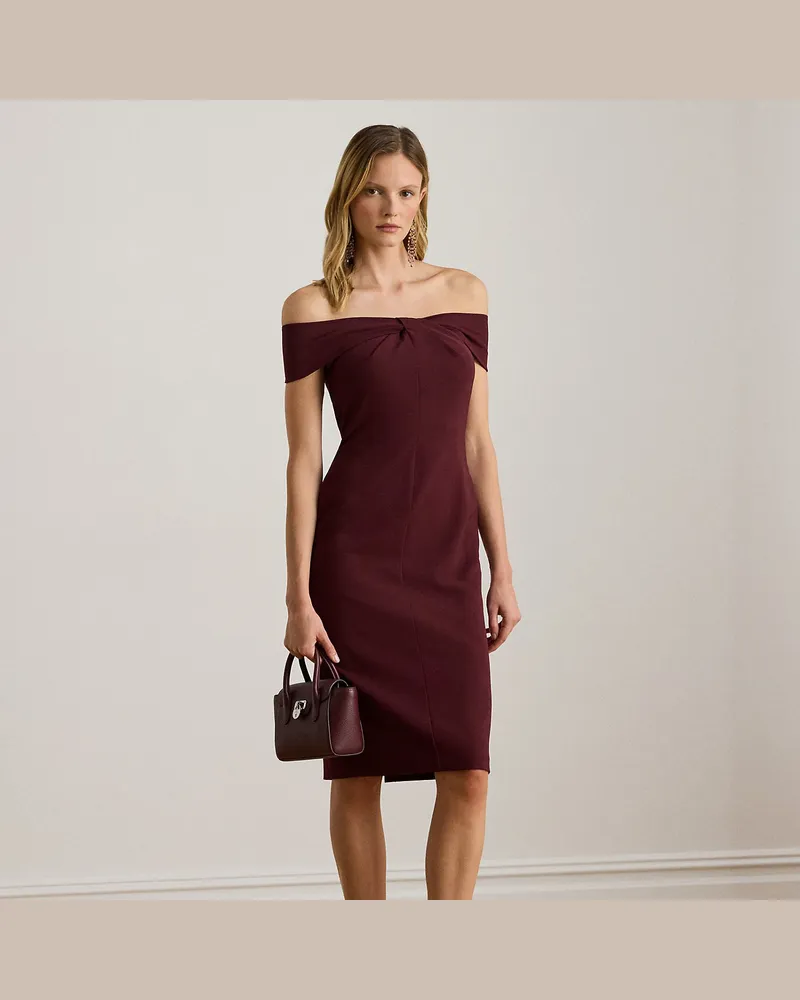 Ralph Lauren Kurzgrößen - Crêpe-Cocktailkleid mit Twist-Detail Red