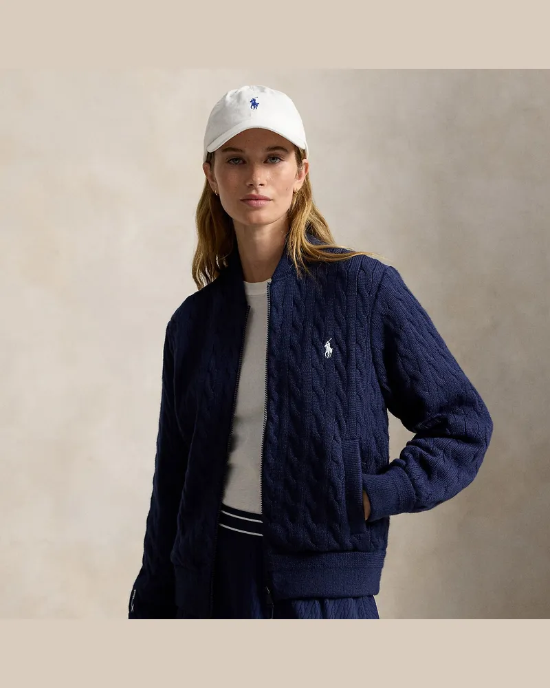 Ralph Lauren Hybrid-Jacke mit Zopfmuster Blue