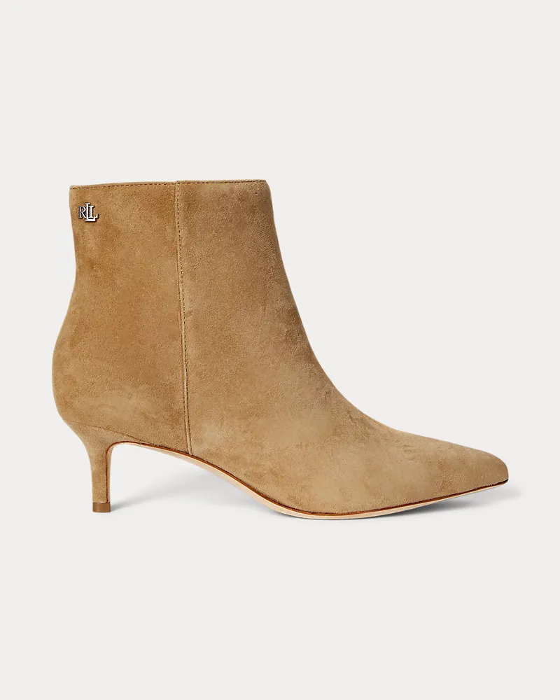 Ralph Lauren Wildleder-Stiefelette McKay mit Absatz Tan