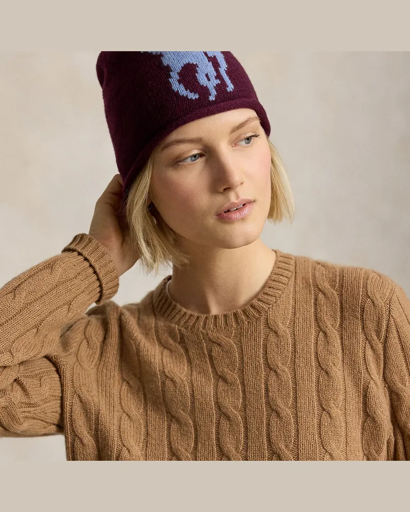 Ralph Lauren Wollmütze mit Big Pony Red