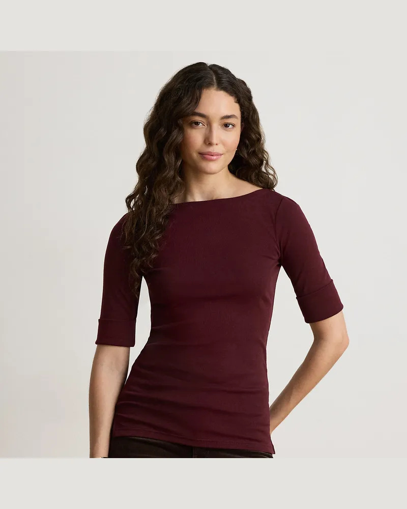 Ralph Lauren T-Shirt mit U-Boot-Ausschnitt Red