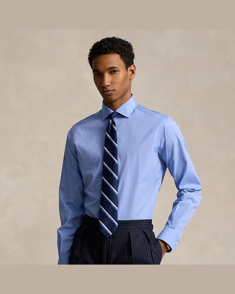 Ralph Lauren Custom-Fit Hemd aus Popeline Blue