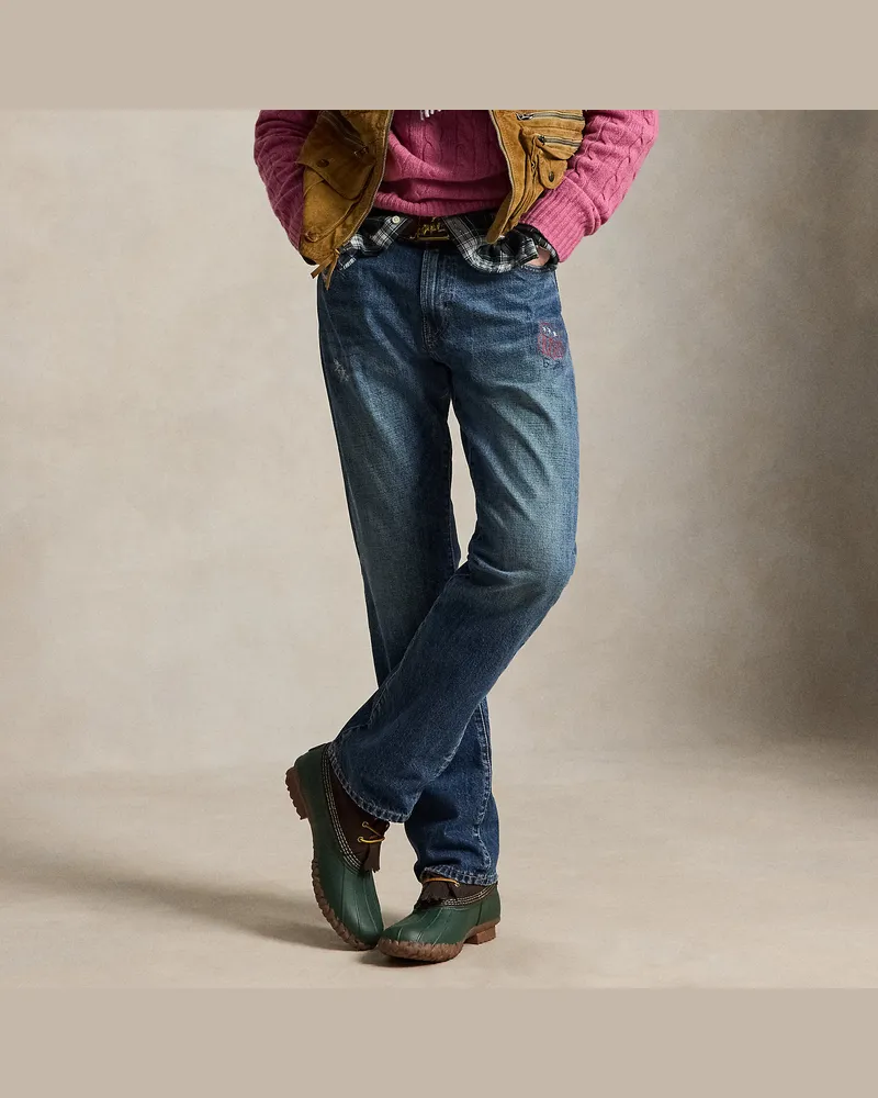 Ralph Lauren Straight-Fit Jeans Hampton in Used-Optik Blue