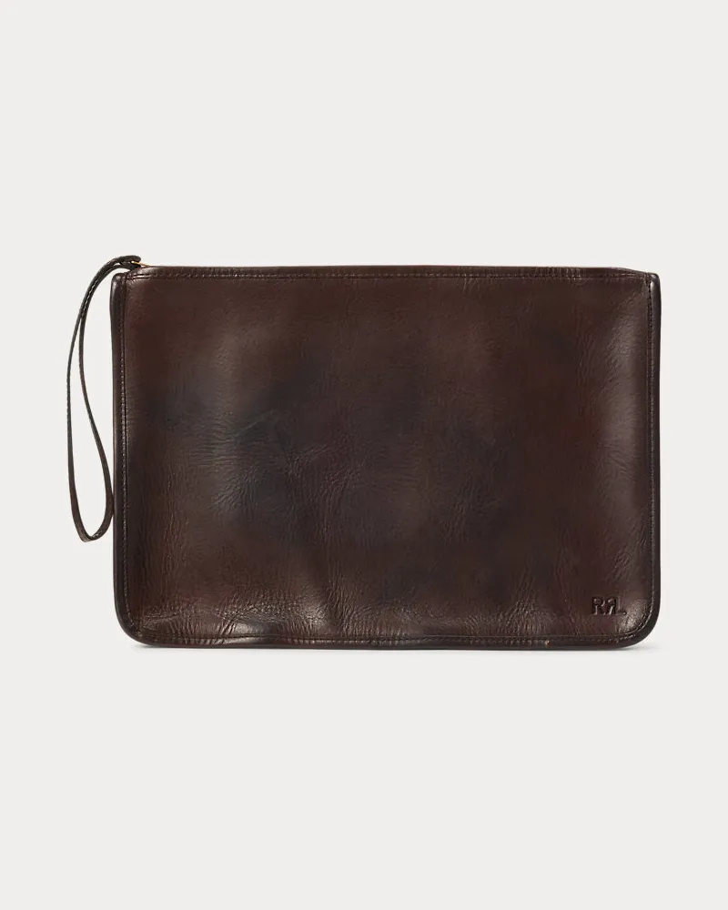 Ralph Lauren Leder-Pochette Brown