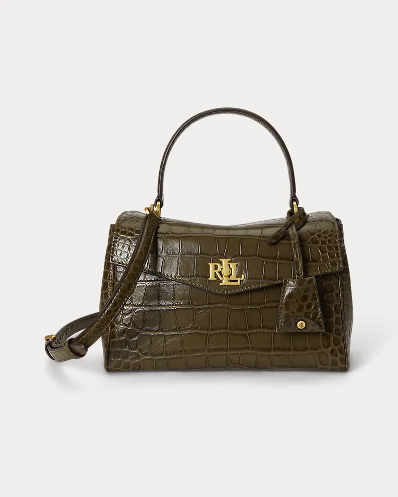 Ralph Lauren Kleine Umhängetasche Farrah mit Prägung Green