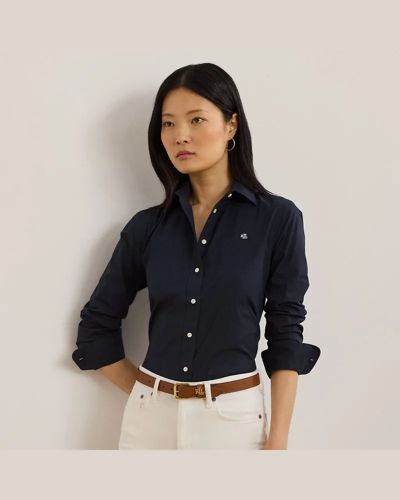 Ralph Lauren Pflegeleichtes Hemd aus Baumwollstretch Blue