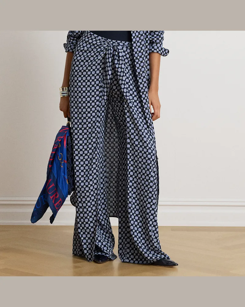 Ralph Lauren Bedruckte Crêpe-Hose mit weitem Bein Multi