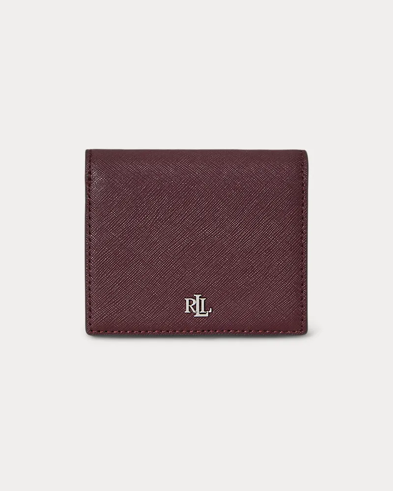 Ralph Lauren Kompakte Brieftasche aus Schraffurleder Red
