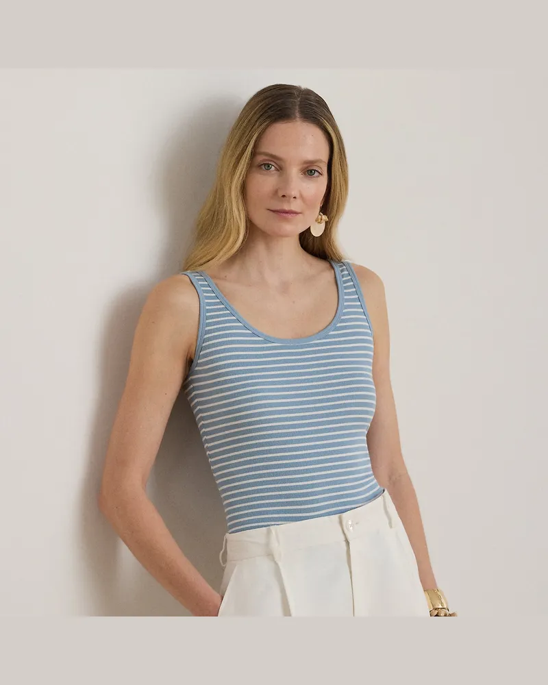 Ralph Lauren Gestreiftes Tanktop aus Baumwolle Blue