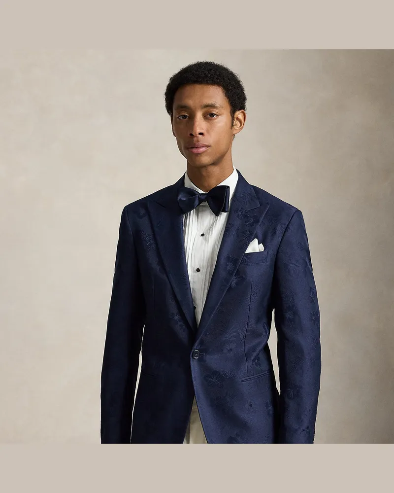 Ralph Lauren Tailored-Fit Polo-Jacquard-Smokingjacke Blue