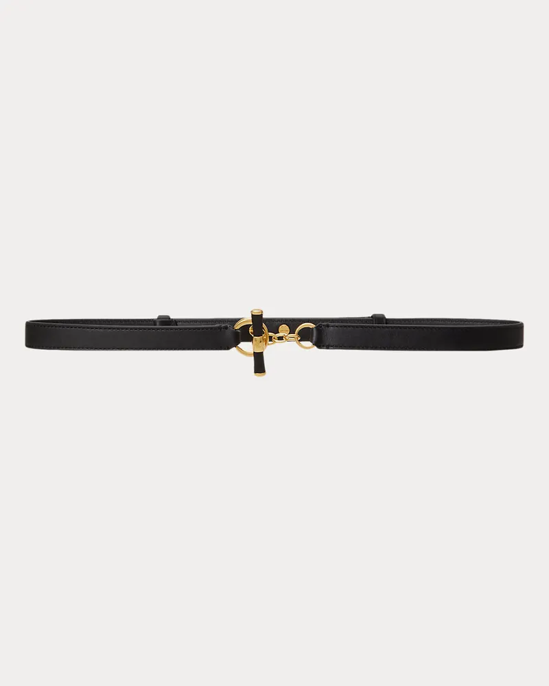 Ralph Lauren Schmaler Knebelgürtel aus Leder Black