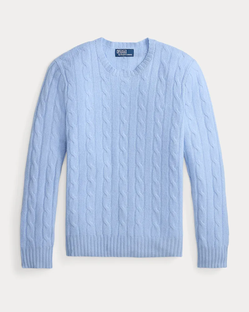 Ralph Lauren Kaschmirpullover mit Zopfmuster Blue