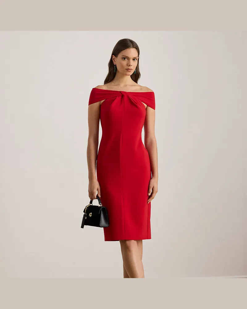 Ralph Lauren Crêpe-Cocktailkleid mit Twist-Detail Red