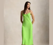 Leinen-Trägerkleid mit Perlenbesatz