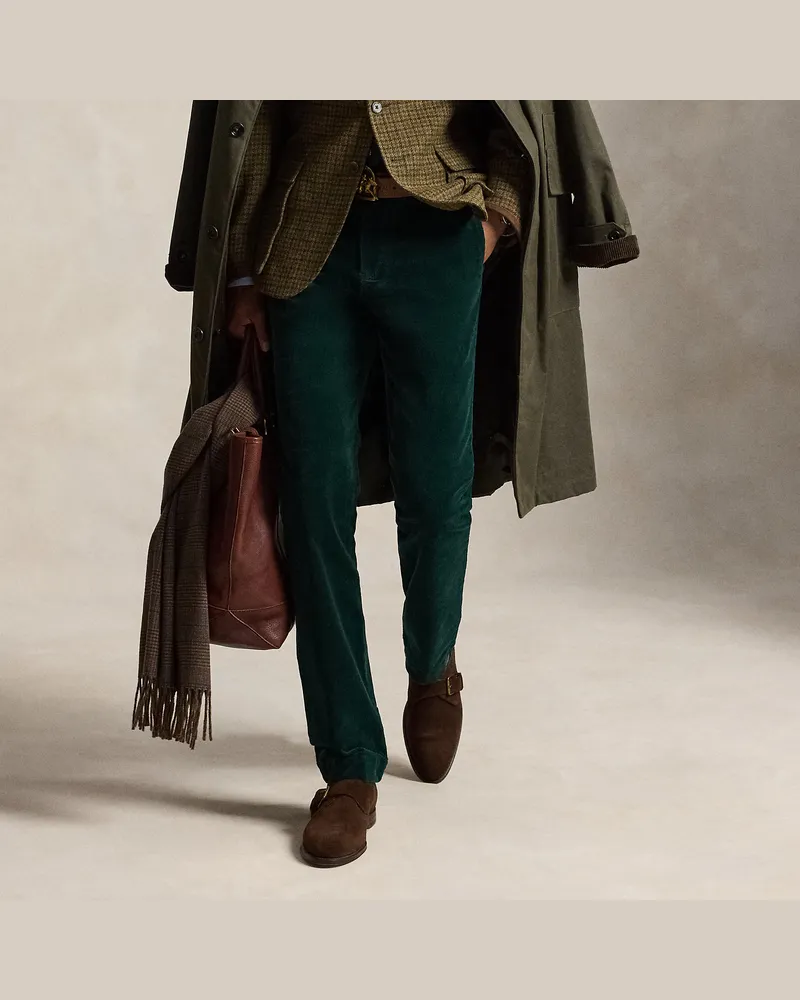 Ralph Lauren Andover-Slim-Fit Hose aus Kordsamt Green