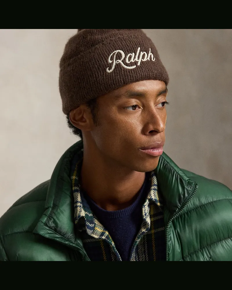 Ralph Lauren Die Woll-Alpaka-Mütze mit „ Ralph Lauren“-Logo Brown