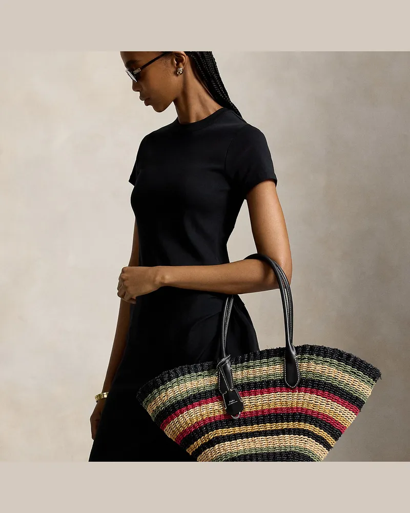 Ralph Lauren Korbtragetasche Bellport aus Bast Multi