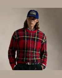 Ralph Lauren Plaid Wool-Blend Sweater Red