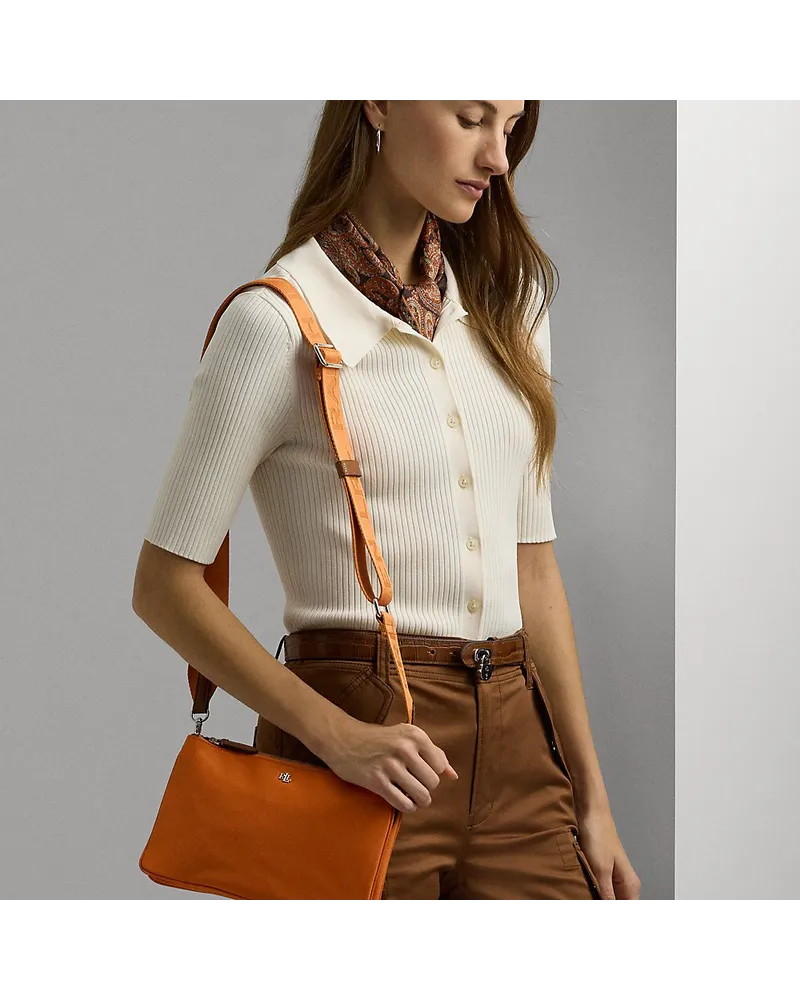 Ralph Lauren Mittelgroße Oxford-Umhängetasche Landyn Orange