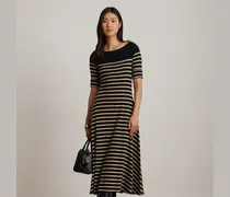 Maritim gestreiftes Baumwoll-Midikleid