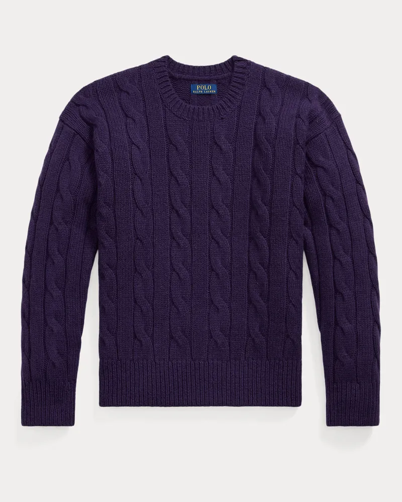 Ralph Lauren Relaxed-Fit Pullover mit Zopfmuster Purple