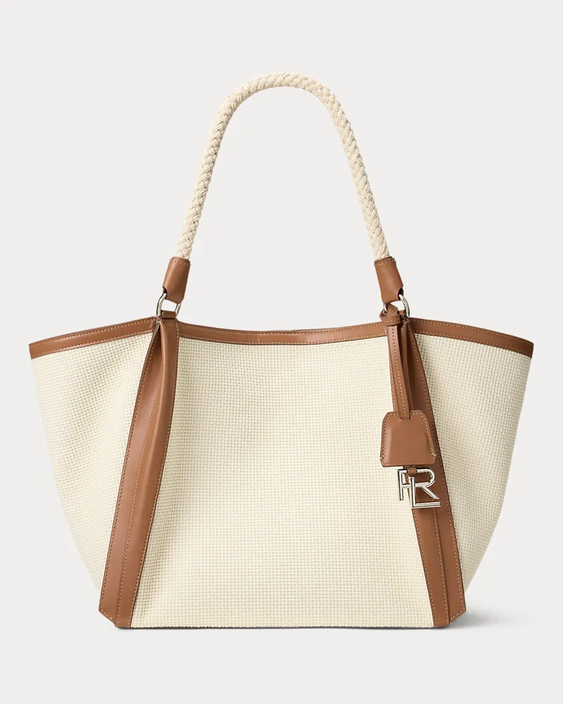 Ralph Lauren Tragetasche RL 888 mit Kalbslederbesatz Cream