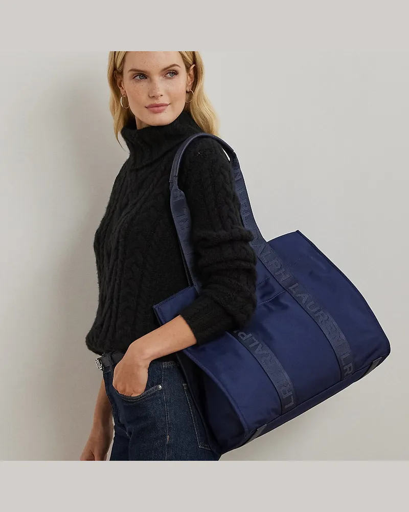 Ralph Lauren Extragroße Tragetasche Stevie aus Nylon Blue