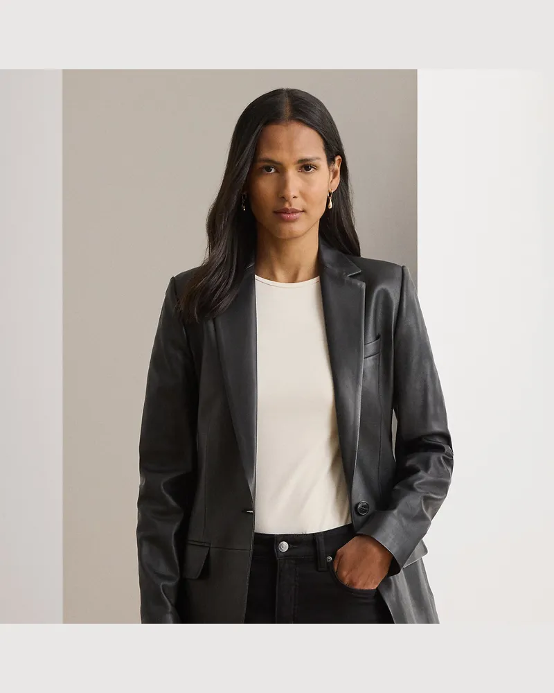 Ralph Lauren Blazer aus Lammleder Black