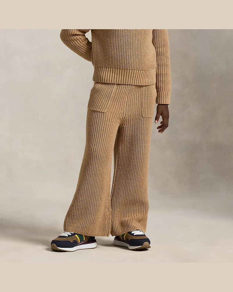 Ralph Lauren Baumwoll-Pulloverhose mit weitem Bein Tan