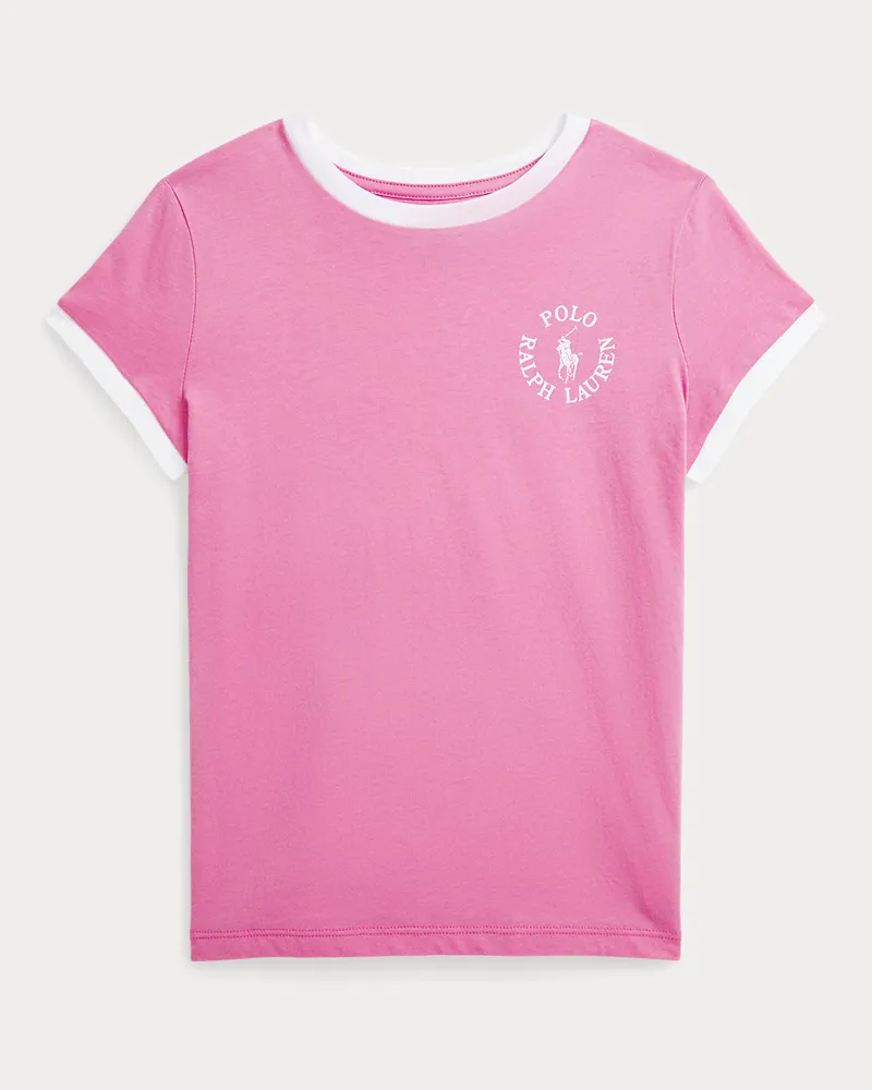 Ralph Lauren Baumwoll-T-Shirt mit Big Pony und Logo Pink