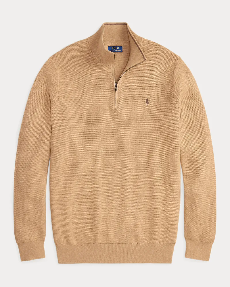 Ralph Lauren Große Größen - Pullover aus Baumwollpiqué Brown