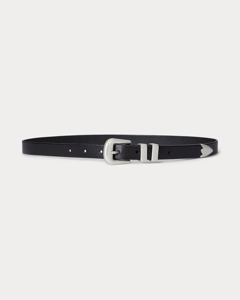 Ralph Lauren Western-Ledergürtel in Used-Optik Black