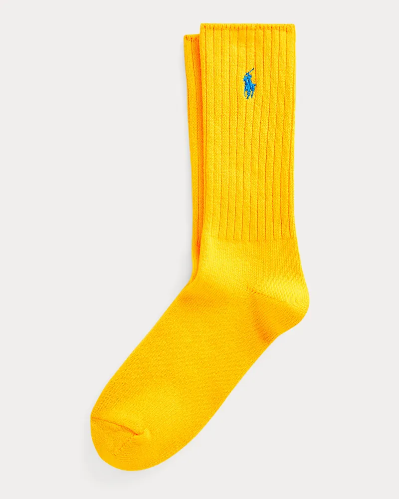 Ralph Lauren Crew-Socken mit charakteristischem Pony Yellow
