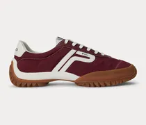 Niedriger Nylon-Leder-Sneaker mit Profil