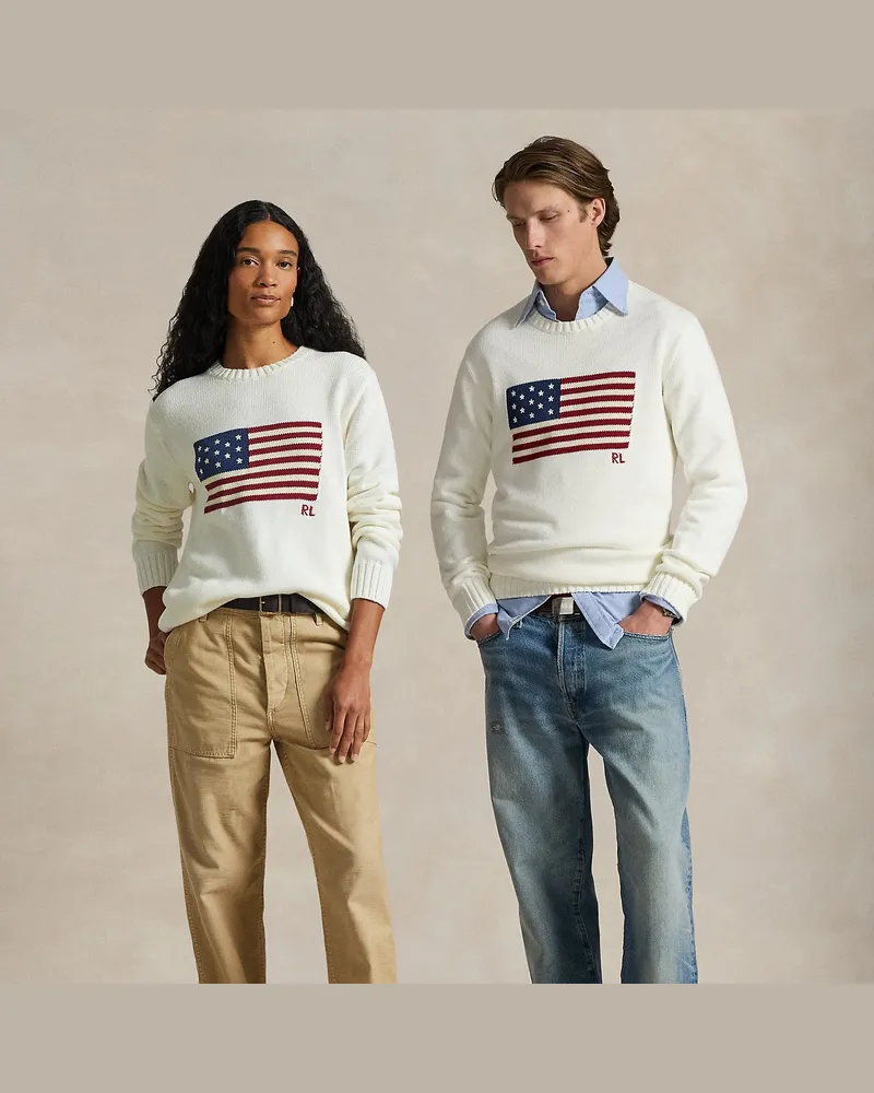 Ralph Lauren Der klassische Flaggenpullover White